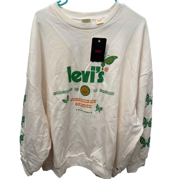 Levi's Tops - Levis Community Garden Butterfly Prism Crewneck Sweatshirt Womens XL NWT A0888